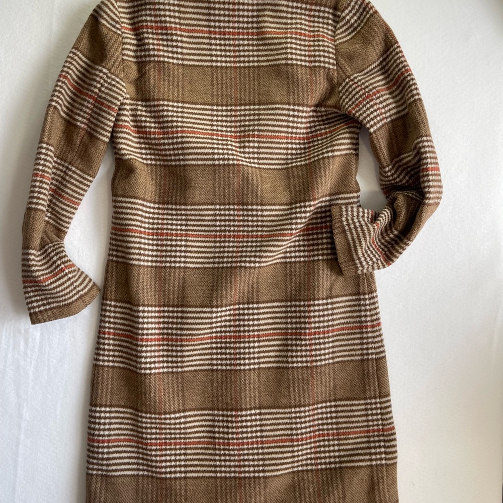 Evereve Brown Plaid Pea Coat XS - Picture 9 of 11